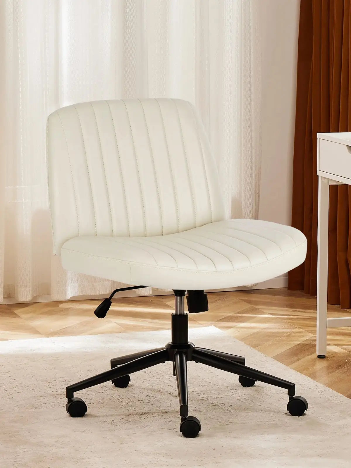 Jhk Armless Adjustable Height Swivel Desk Office Chair With Wheels