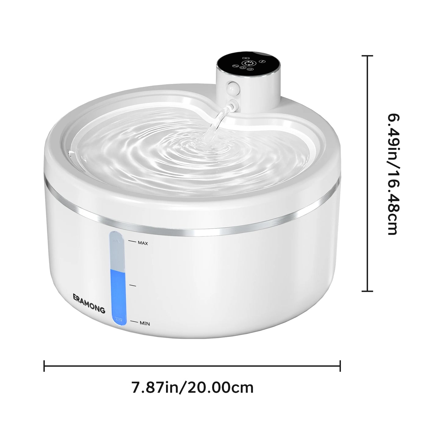 Eramong 2.7L Wireless Intelligent Cat Water Fountain With Battery