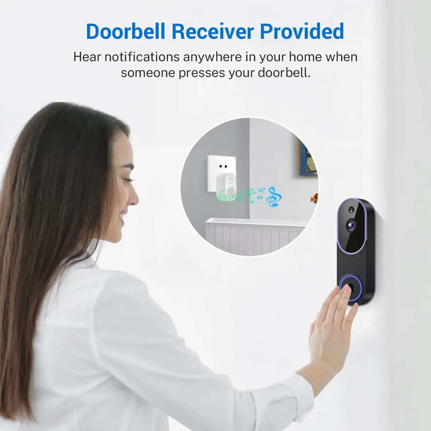 Smart Wireless Video Doorbell With AI Human Detection