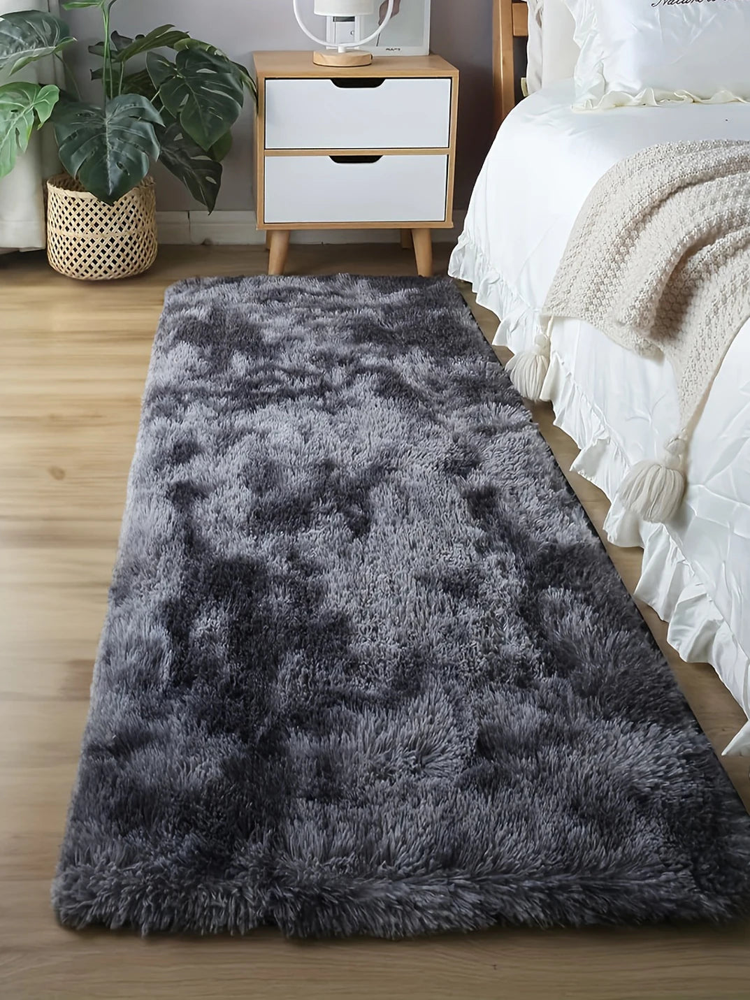Soft Long Hair Plush Carpet Rug Non Slip Floor Runner