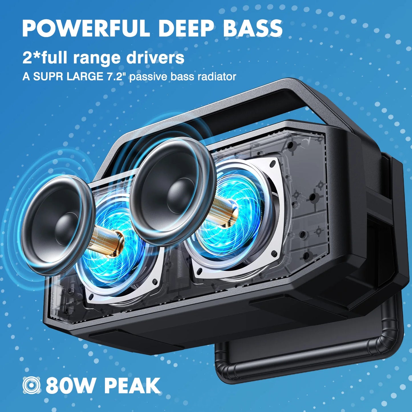 W-King D9-1 100W Peak Deep Bass Waterproof Bluetooth Speaker