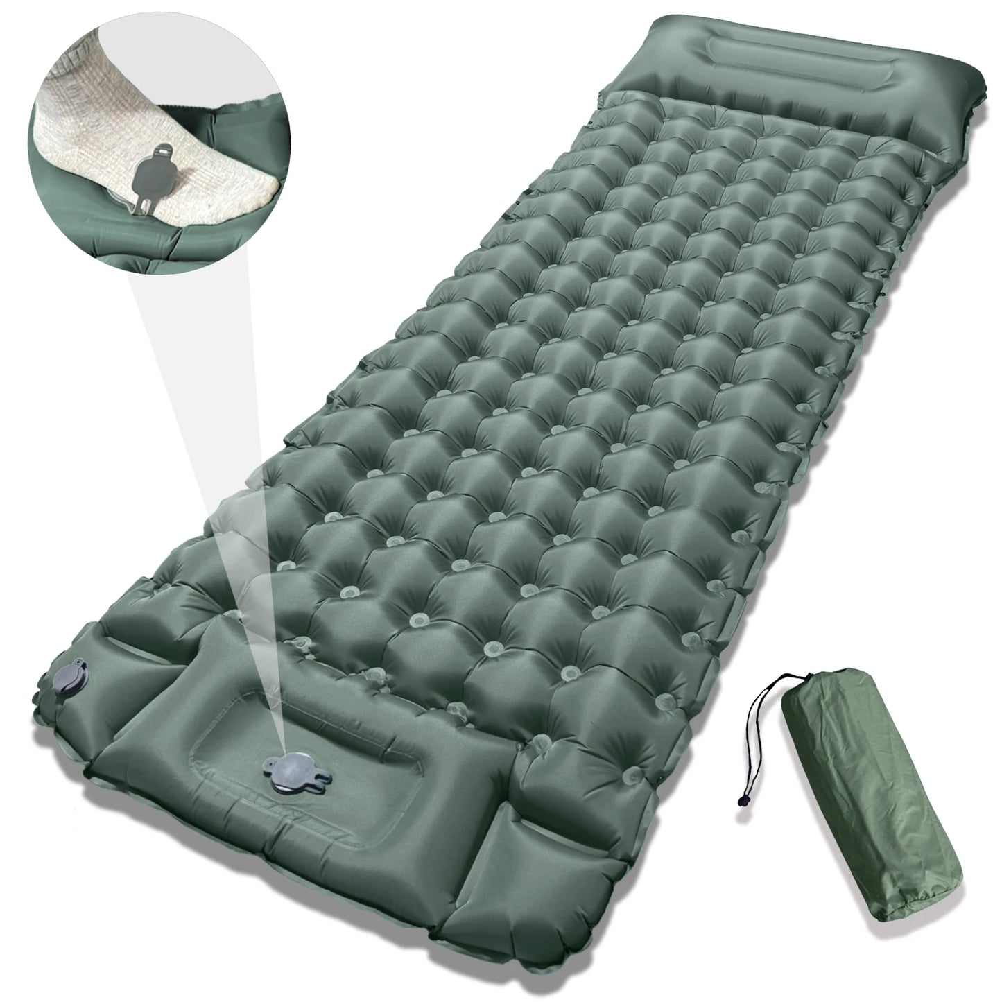 By Insulated Inflatable Mattress With Built In Pump For Winter