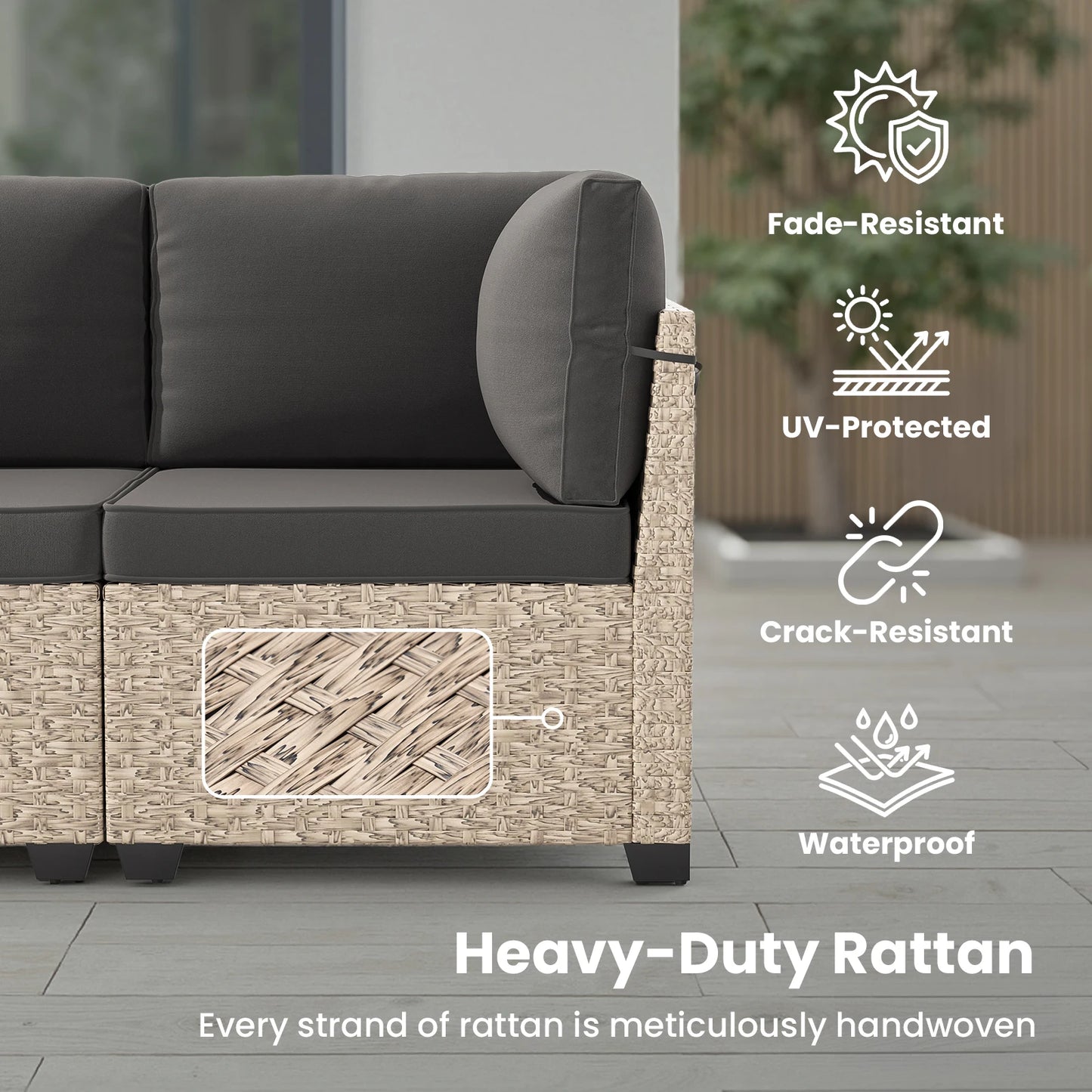 Soohow 7 Piece Outdoor Rattan Patio Furniture Set