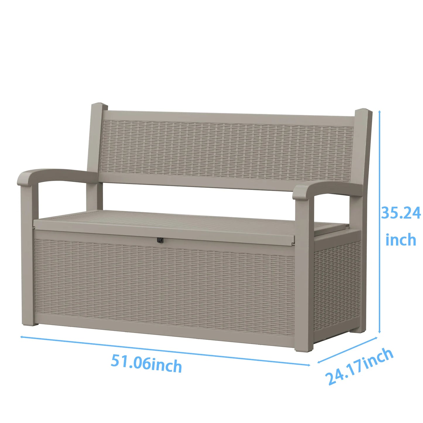 Outdoor Rattan Style Weatherproof Storage Bench With Seat For Garden