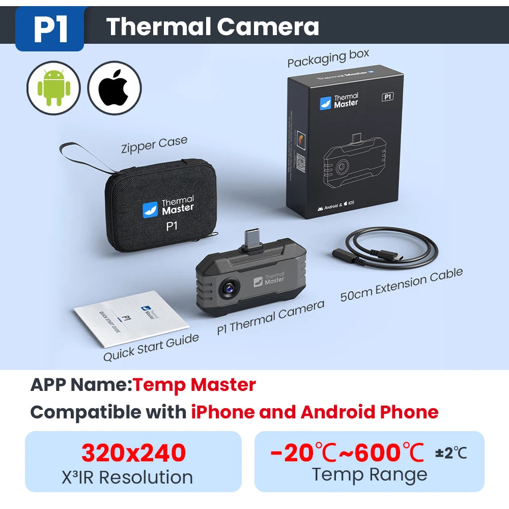 P1 Thermal Imaging Camera For iPhone And Android With 600 C Temp
