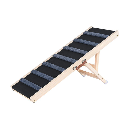 SucceBuy Wooden Dog Ramp Folding Adjustable Stairs Car Sofa Bed