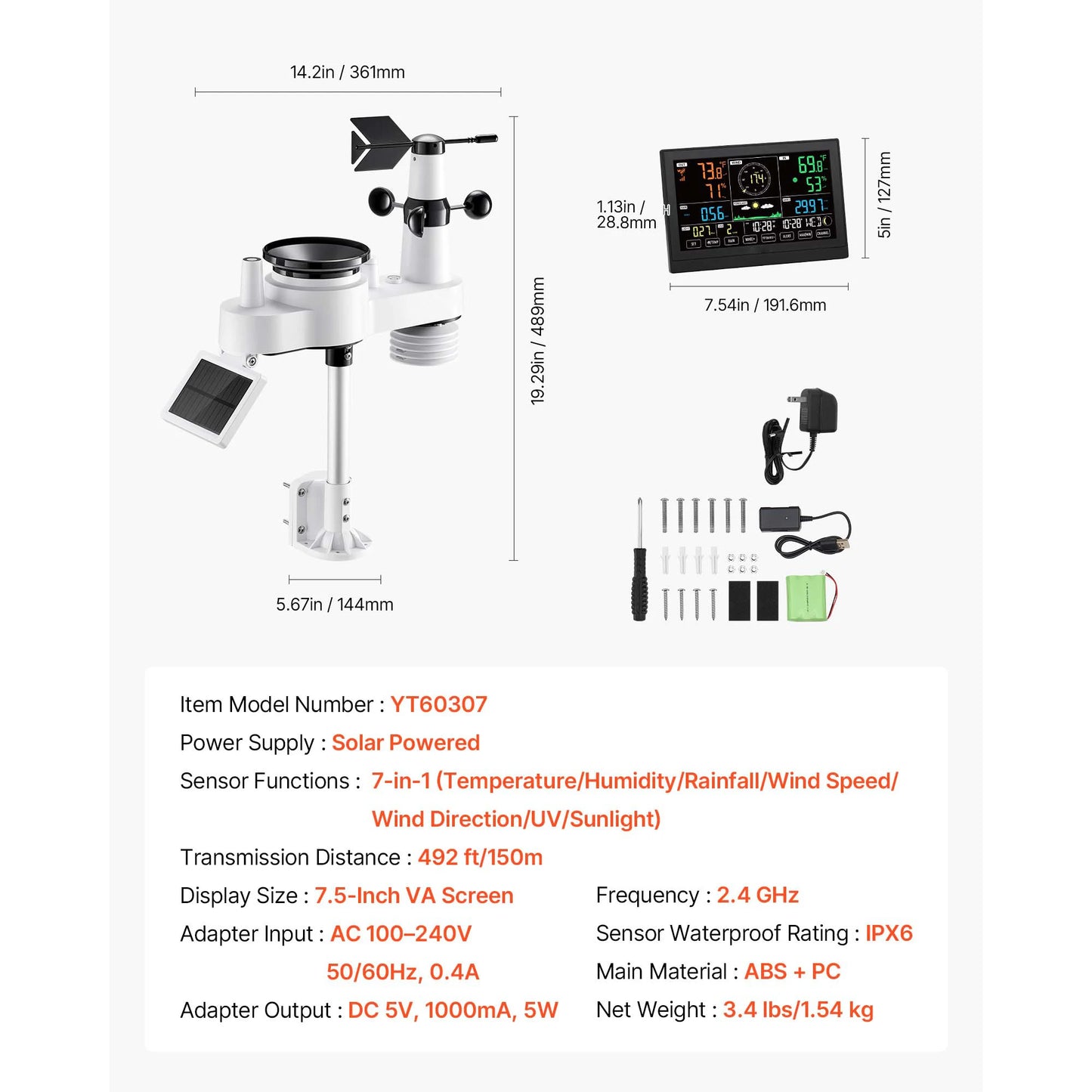 SucceBuy 7 In 1 Wi Fi Weather Station With App Control