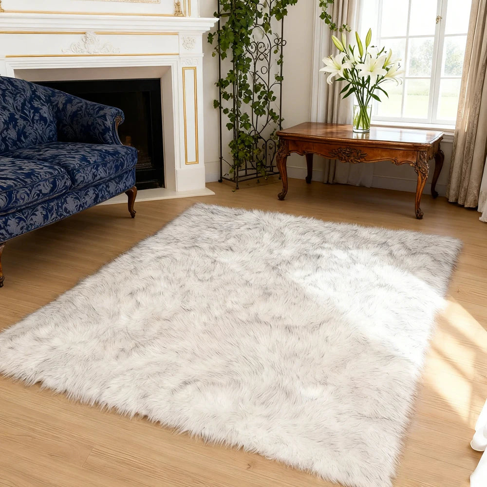 Premium Plush Polyester Fluffy Area Rug For Cozy Home Decor