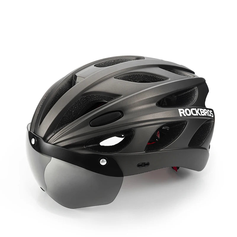 Rockbros Lightweight Cycling Helmet With Integrated Goggles