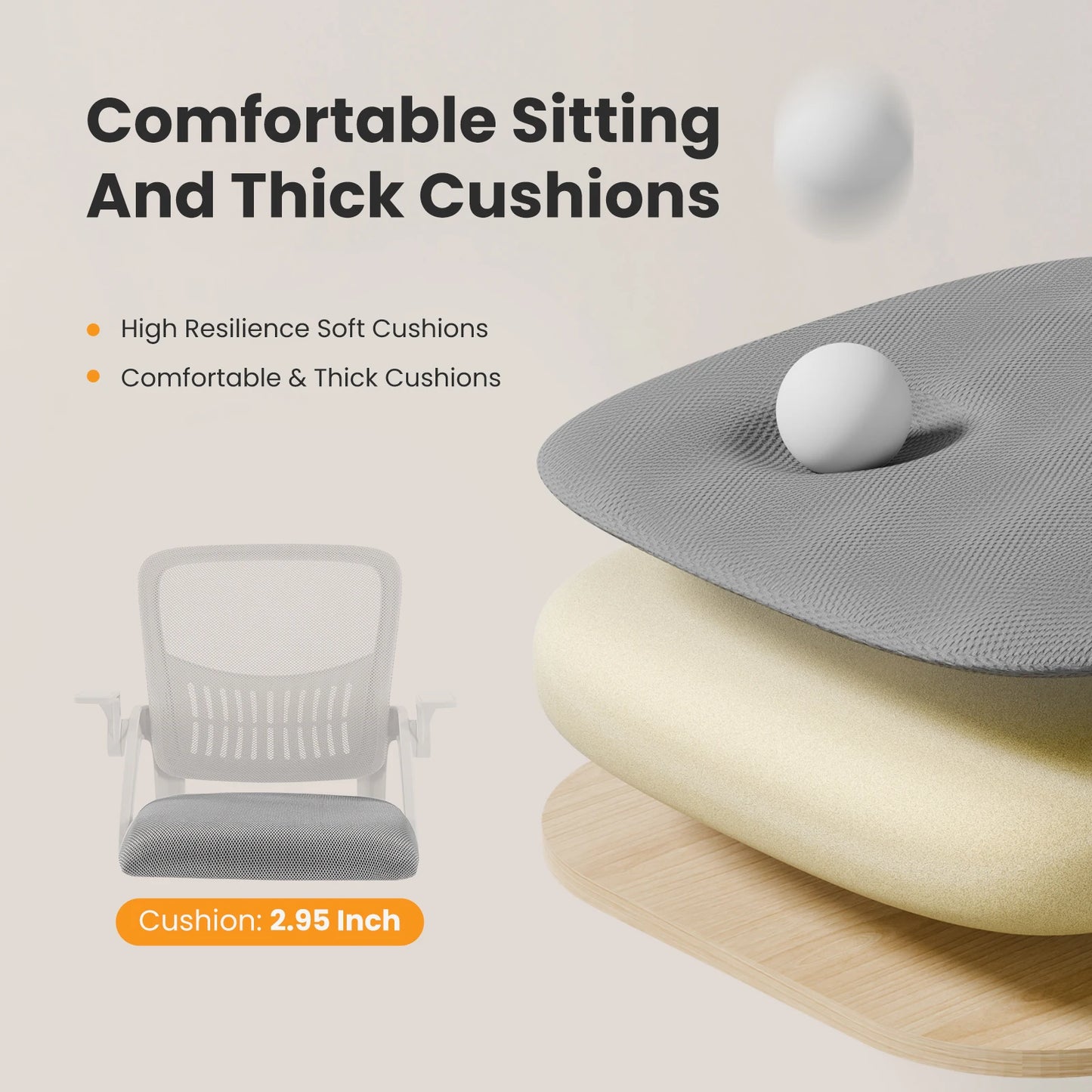 MCQ Ergonomic Mid Back Chair With Lumbar Support 360 Swivel