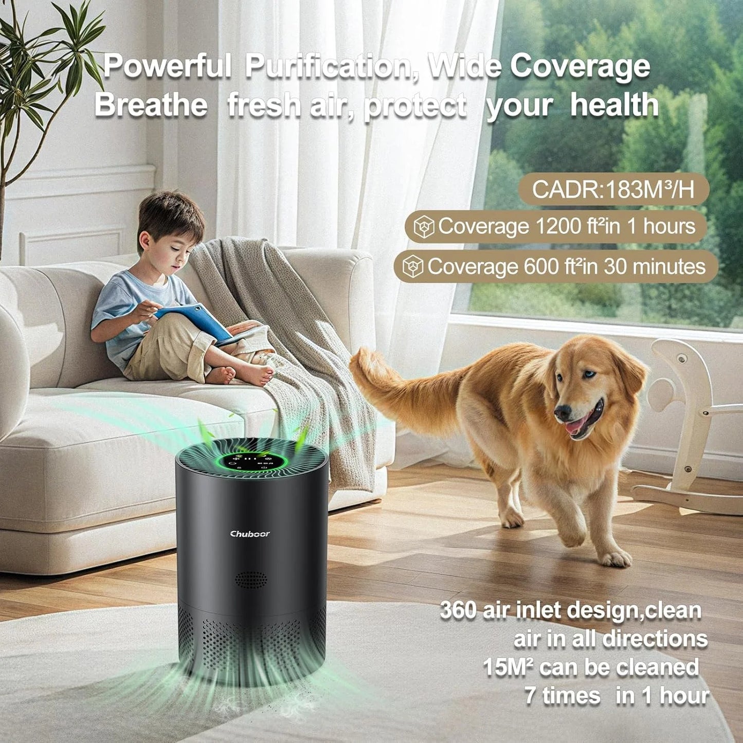 Chuboor Air Purifier With H13 True Hepa And Tuya App