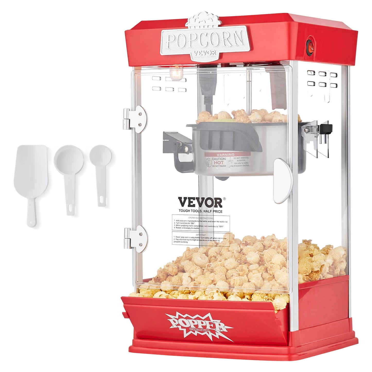 SucceBuy 4 Oz Commercial Countertop Popcorn Maker With Scoops