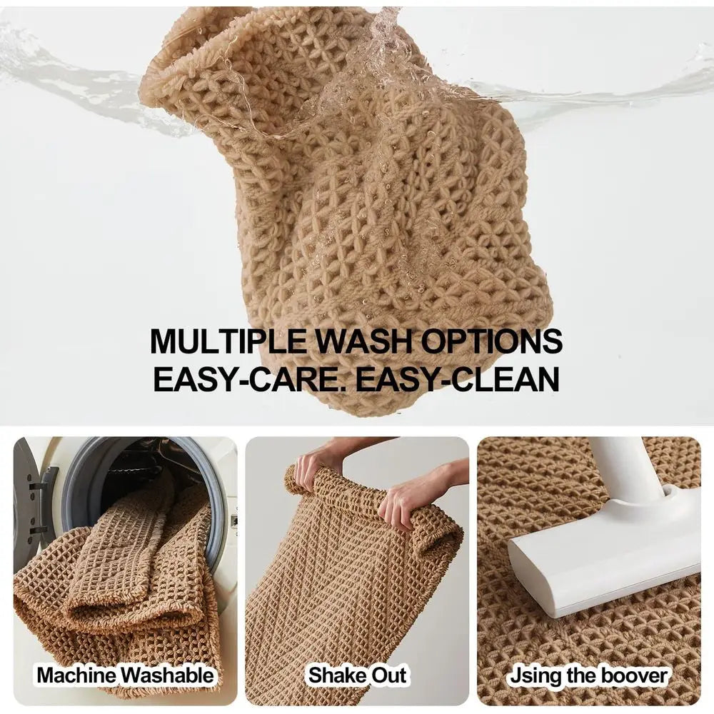Herringbone Non Slip Washable Absorbent Bathroom Rug Bath Mat