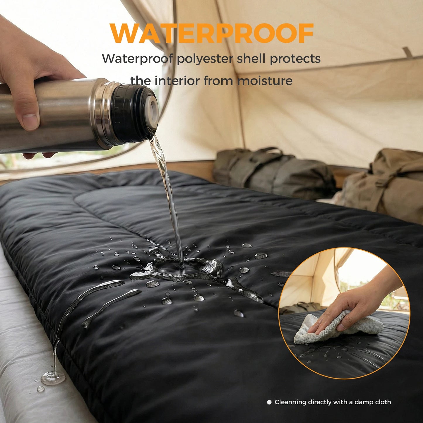 Lightweight Double Sleeping Bag With Pillow 3 Season Outdoor Portable