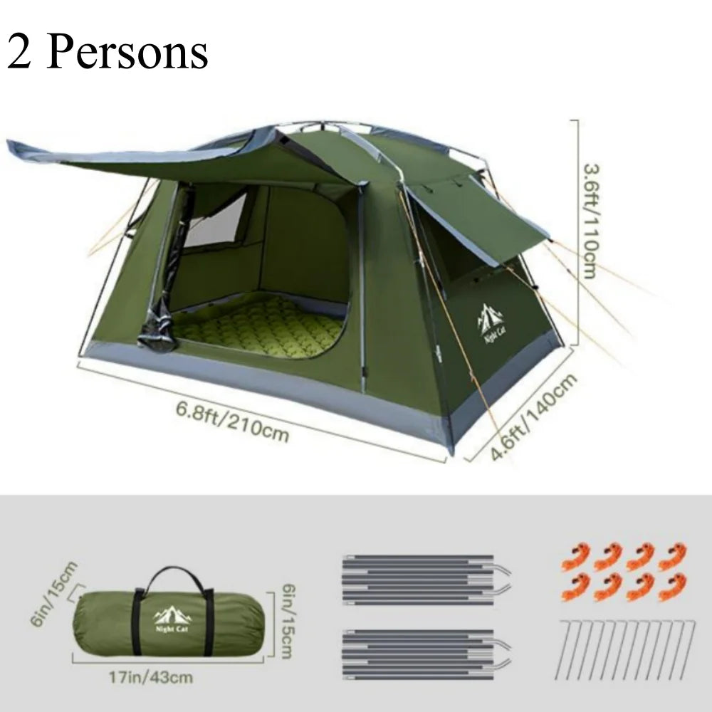 Night Cat Portable 2 Person Waterproof Backpacking Tent