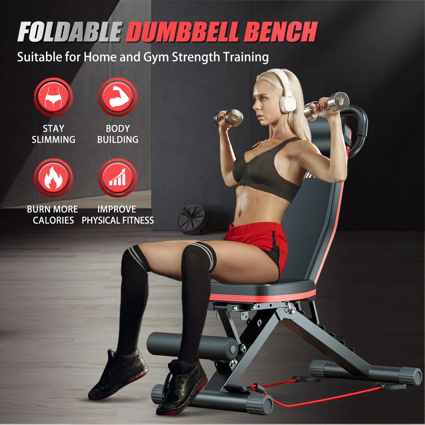 Foldable 14-in-1 Adjustable Weight Dumbbell Bench