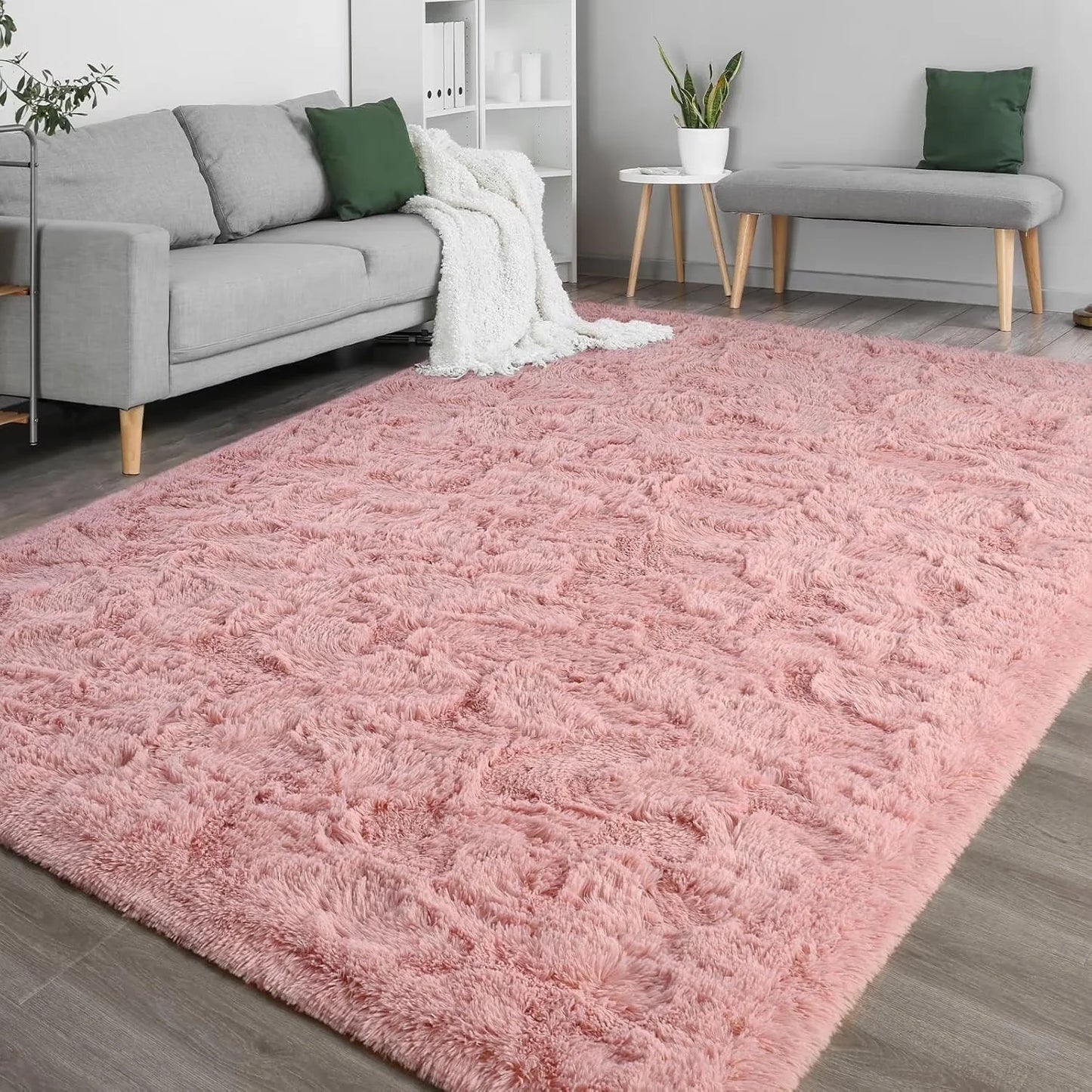 Soft Long Hair Plush Carpet Rug Non Slip Floor Runner
