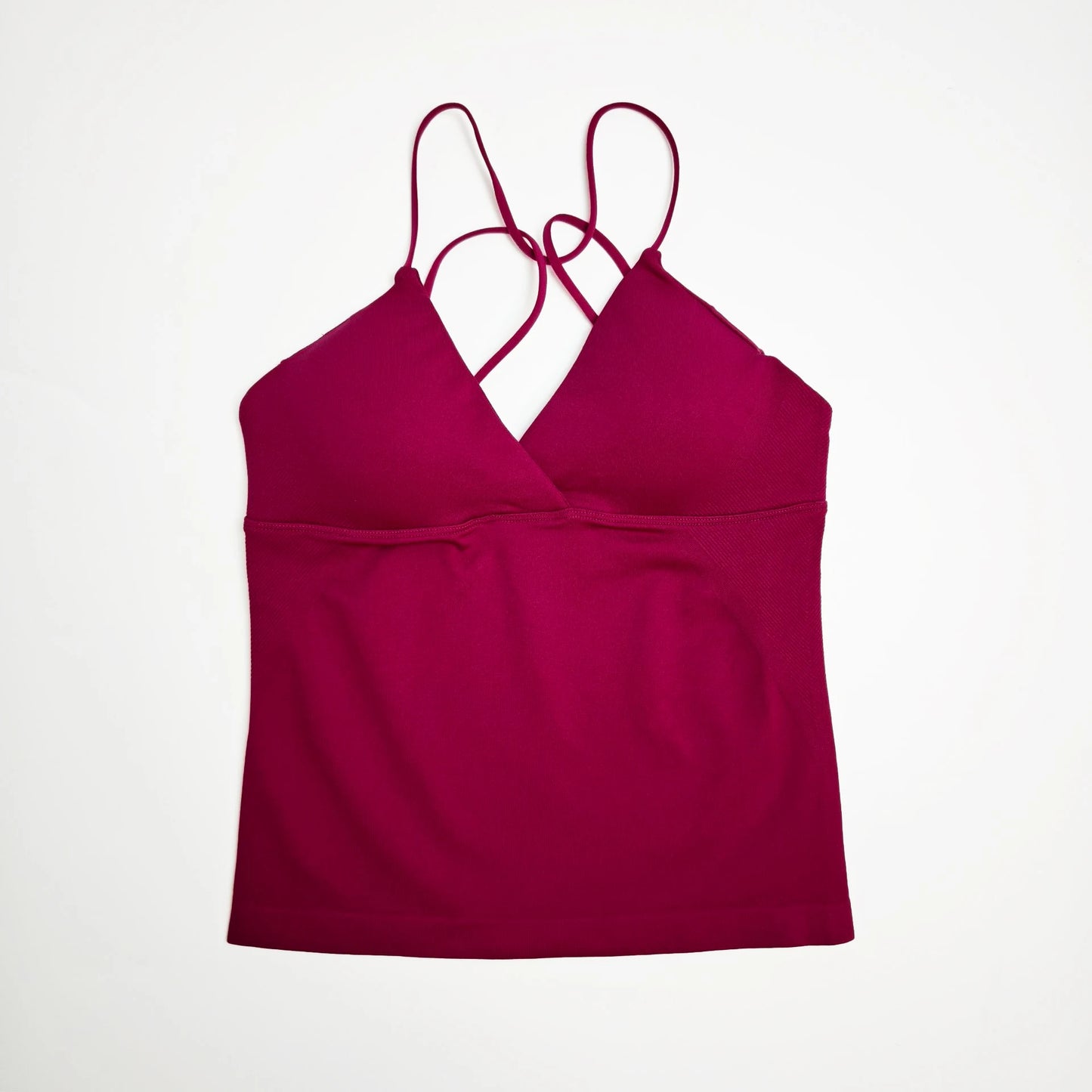 Nclagen Women Seamless Twist Front Longline Yoga Top