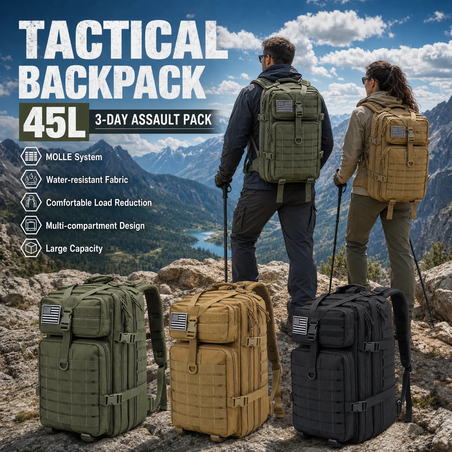 ReFire Gear Tactical Hiking Backpack Outdoor Camping Trekking Water Resistant