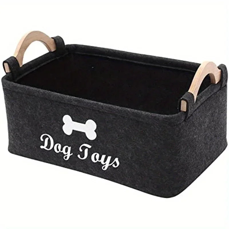 Premium Soft Fleece Dog Toy Storage Box Basket Organizer Holder
