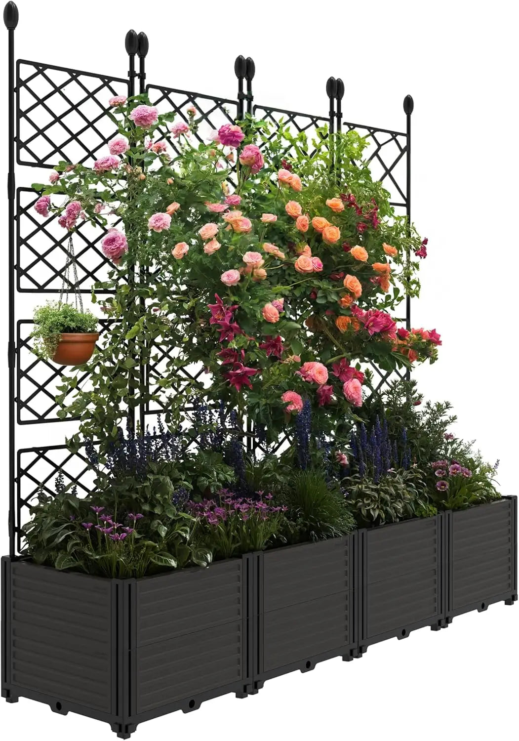 Twister CK Plastic Planter Box With Trellis Rack