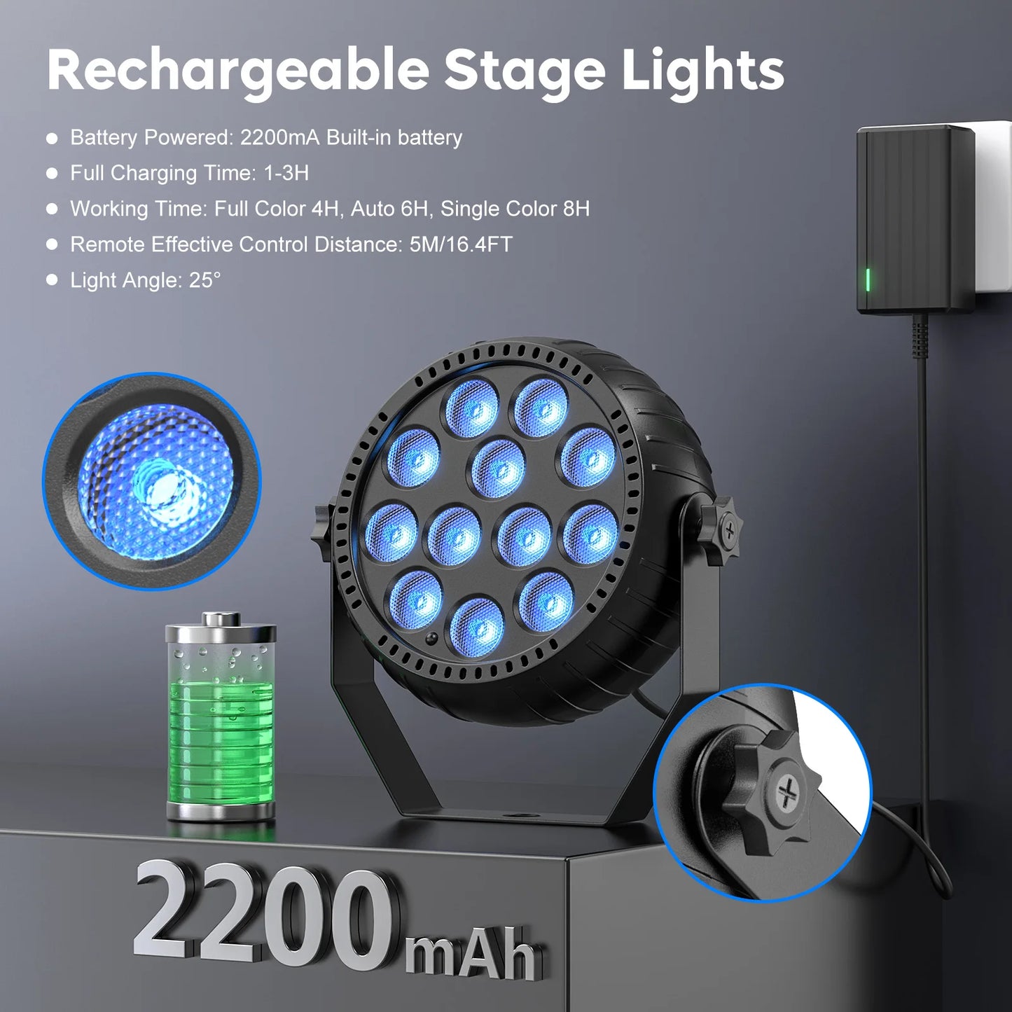 Somspot Led Rgb Par Light With Remote And Dmx Control