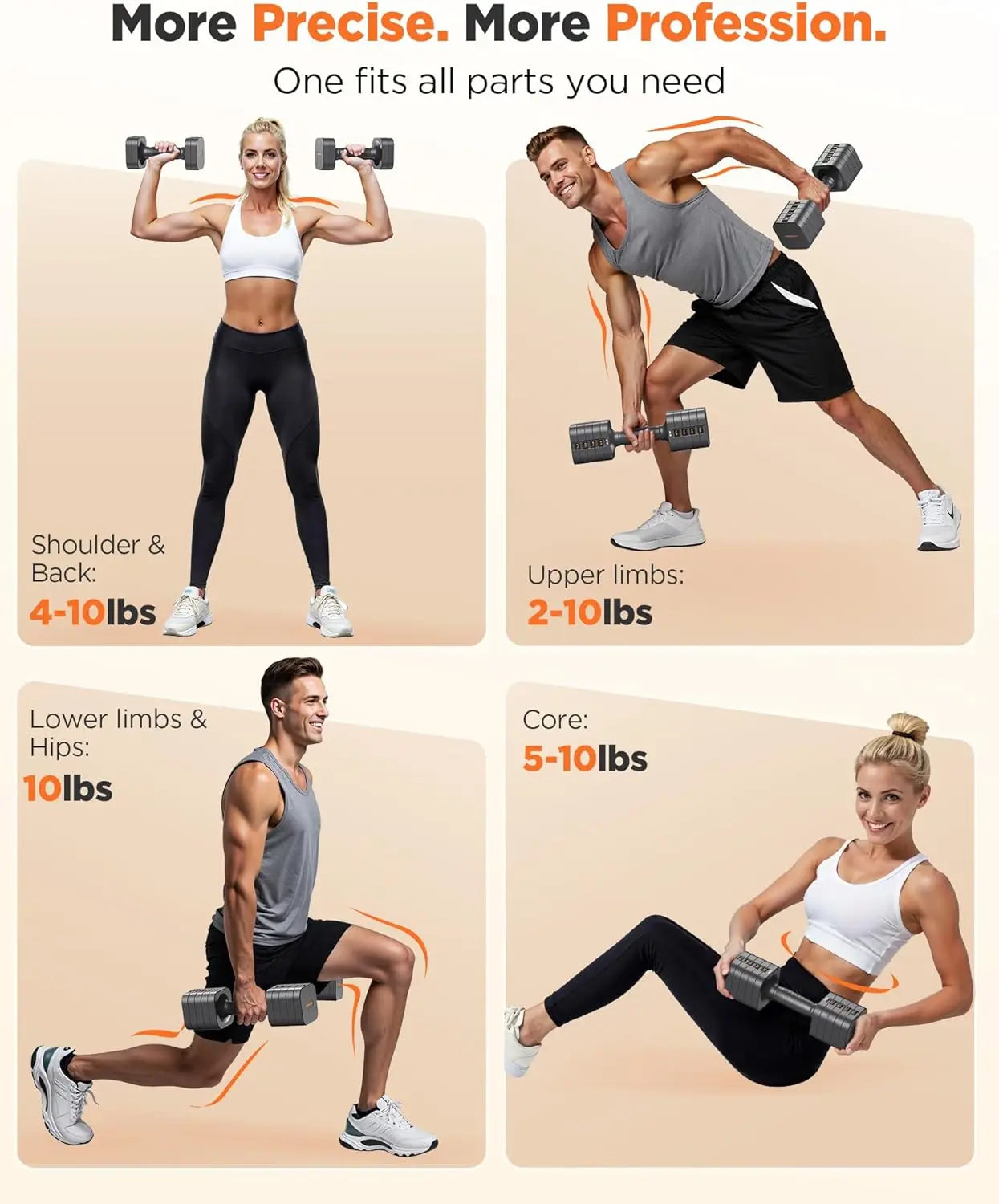 Fed Adjustable Dumbbells 5In1 Set For Home Gym Strength Training