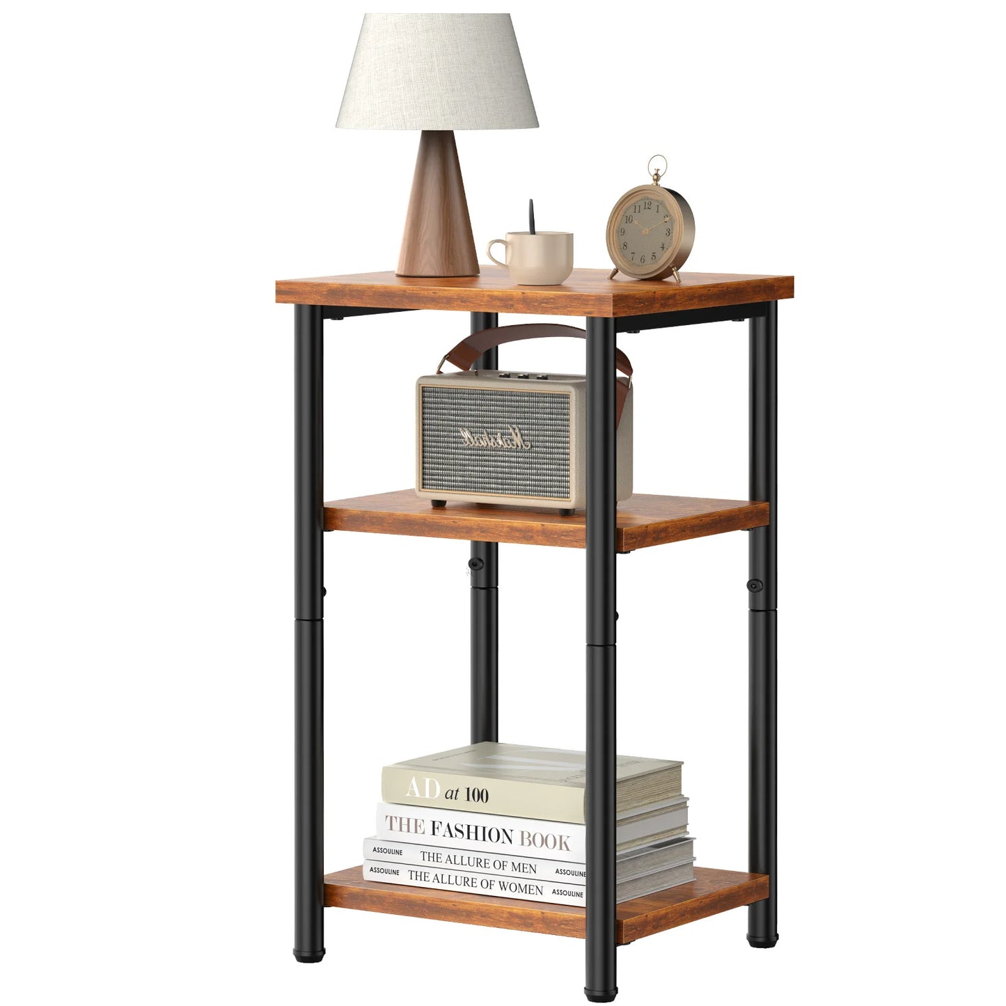 MCQ 3 Tier Wood Storage Shelf Coffee Table Living Room