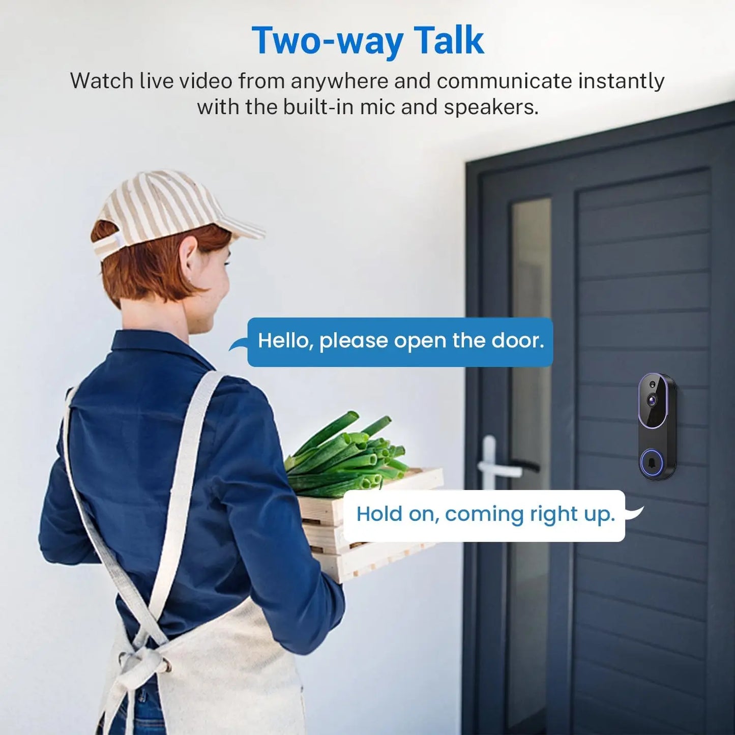 Smart Wireless Video Doorbell With AI Human Detection