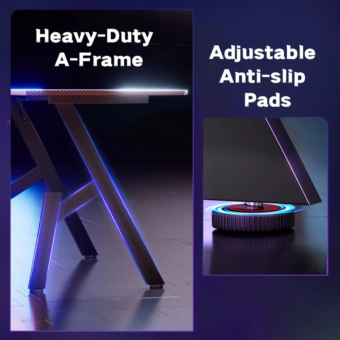 Nebmaax A-Shaped Carbon Fiber Gaming Desk With Easy Assembly