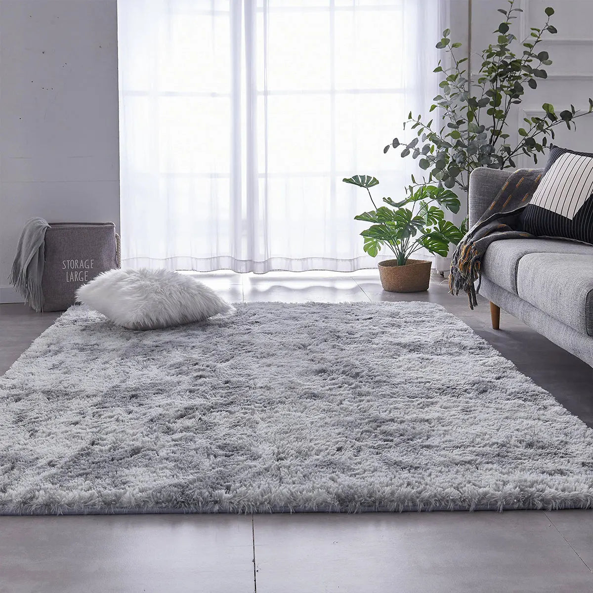 Soft Long Hair Plush Carpet Rug Non Slip Floor Runner