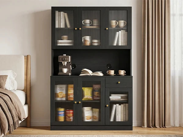 Modern Wooden Tall Storage Cabinet With Countertop