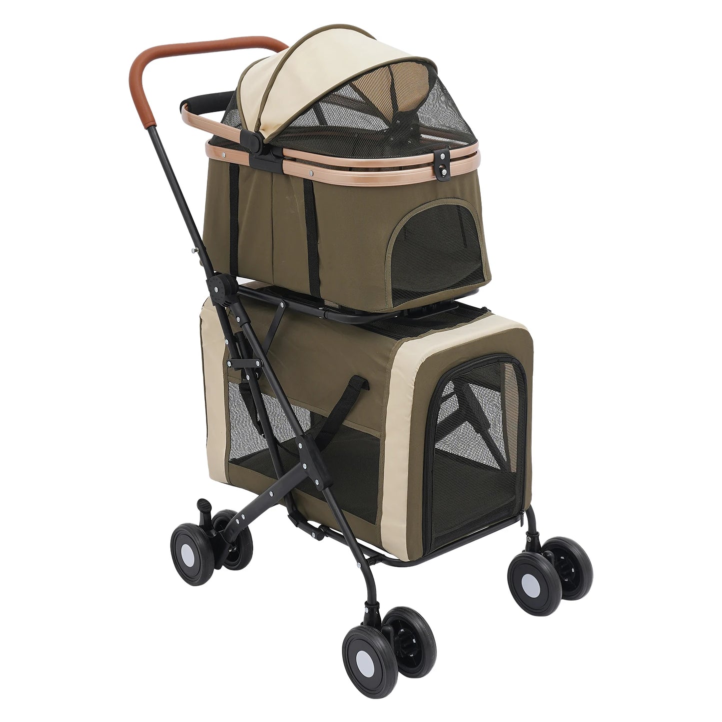 Bymaocar Foldable Pet Stroller With Sunshade Safety Locks For Travel
