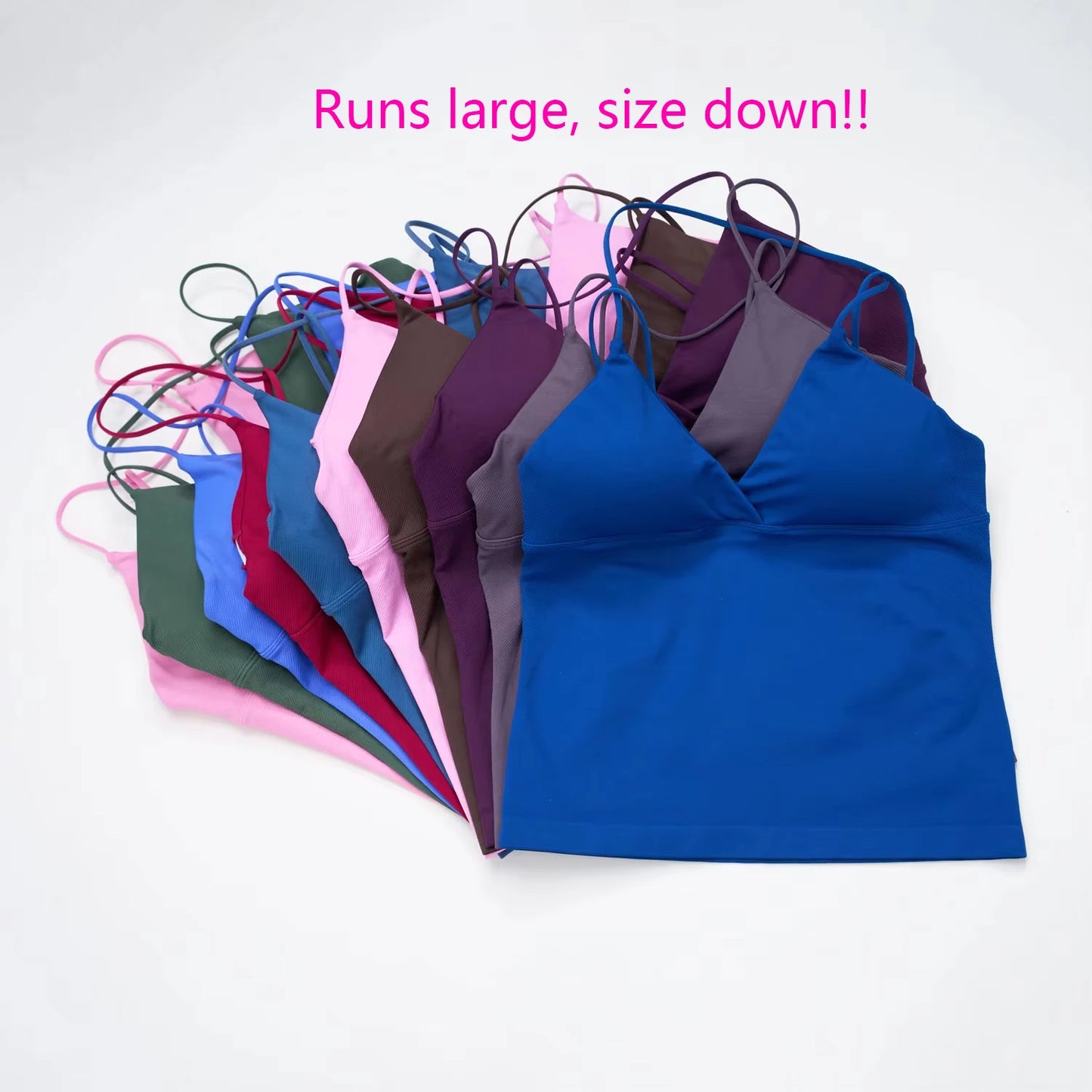Nclagen Women Seamless Twist Front Longline Yoga Top