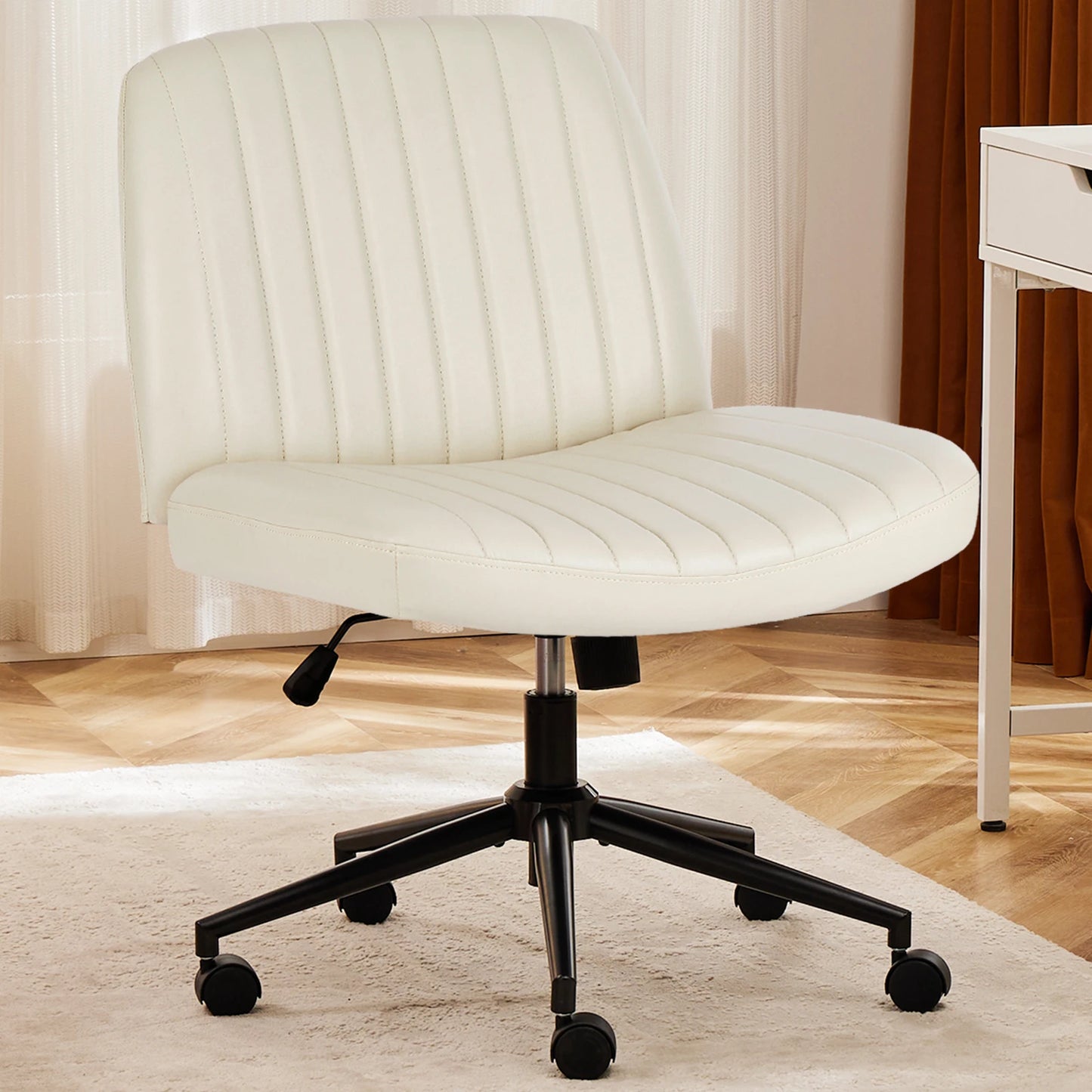 Jhk Armless Adjustable Height Swivel Desk Office Chair With Wheels