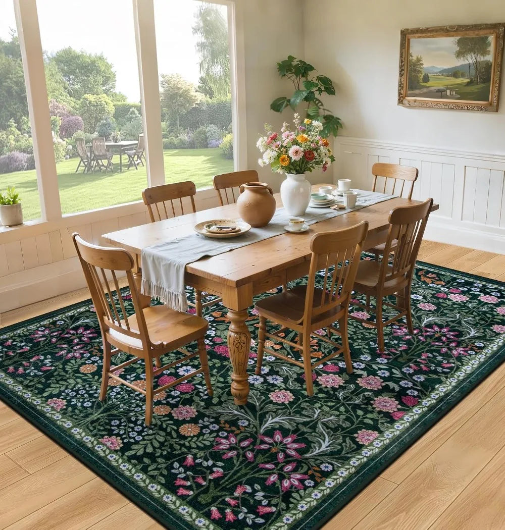 Washable Nylon Boho Area Rug Non Slip Stain Resistant Backing