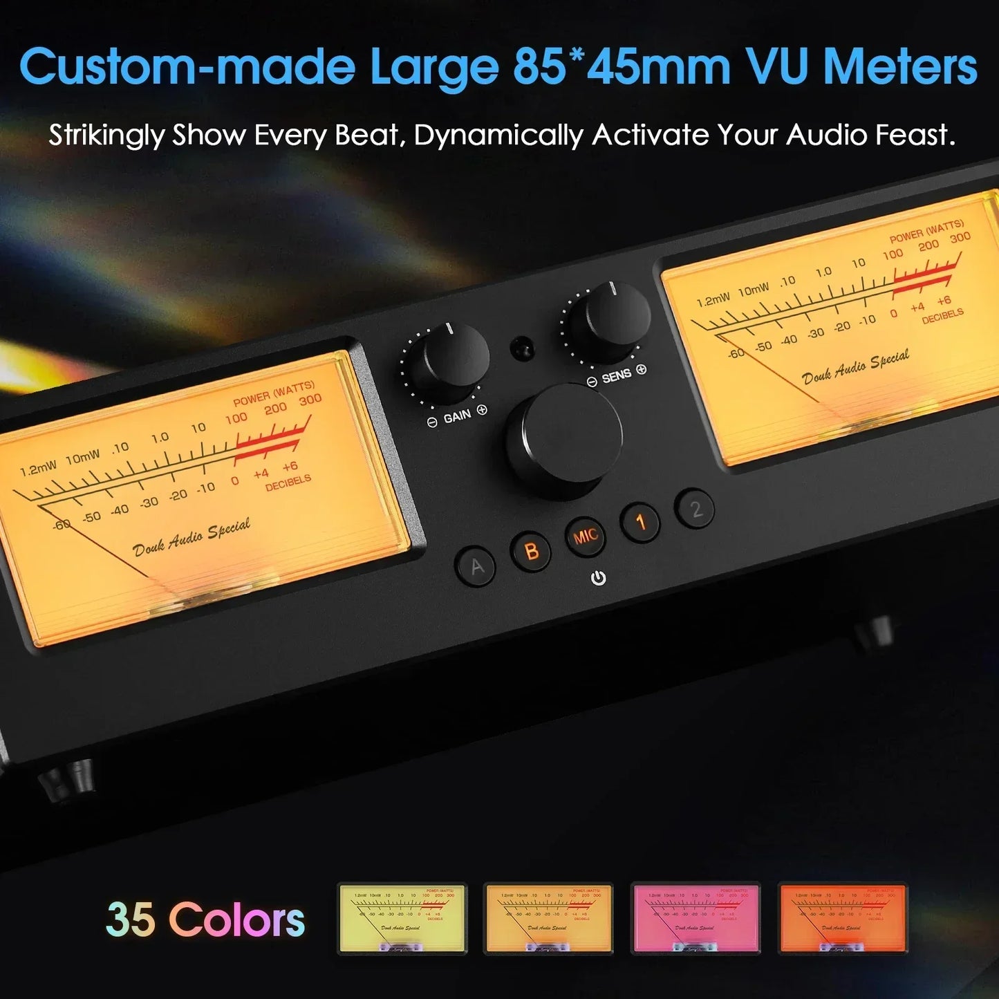 Douk Audio VU3PRO Amplifier And Speaker Selector Box With Meter