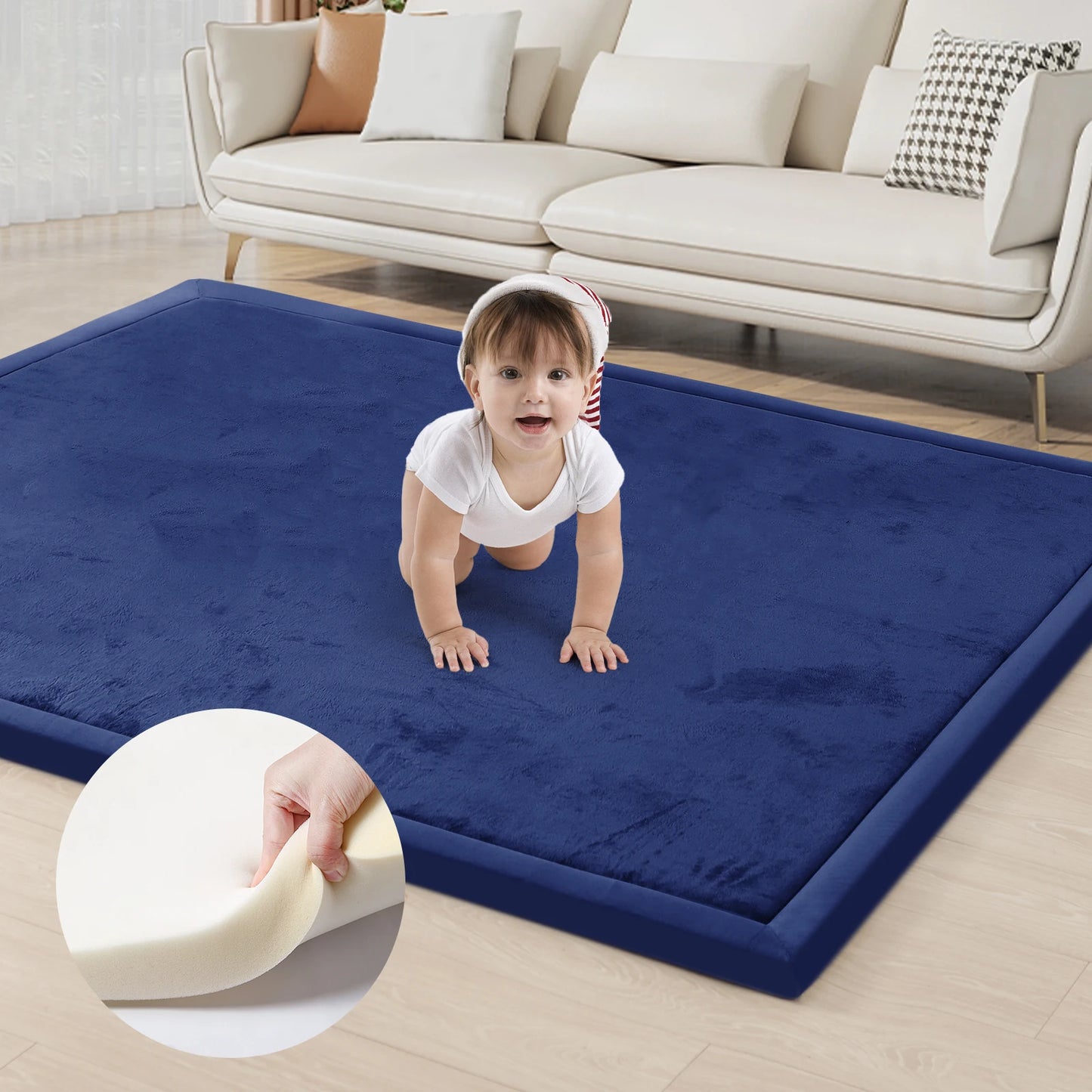 PaPaMat Soft Non Slip Baby Play Mat Flocking Floor Rug