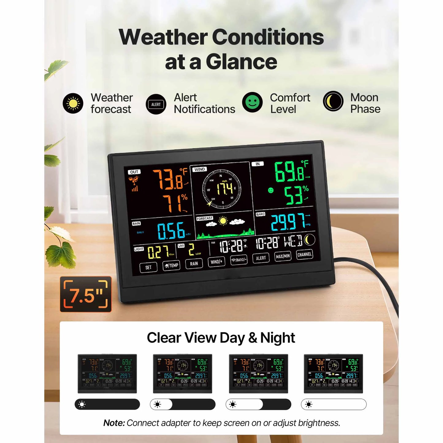 SucceBuy 7 In 1 Wi Fi Weather Station With App Control