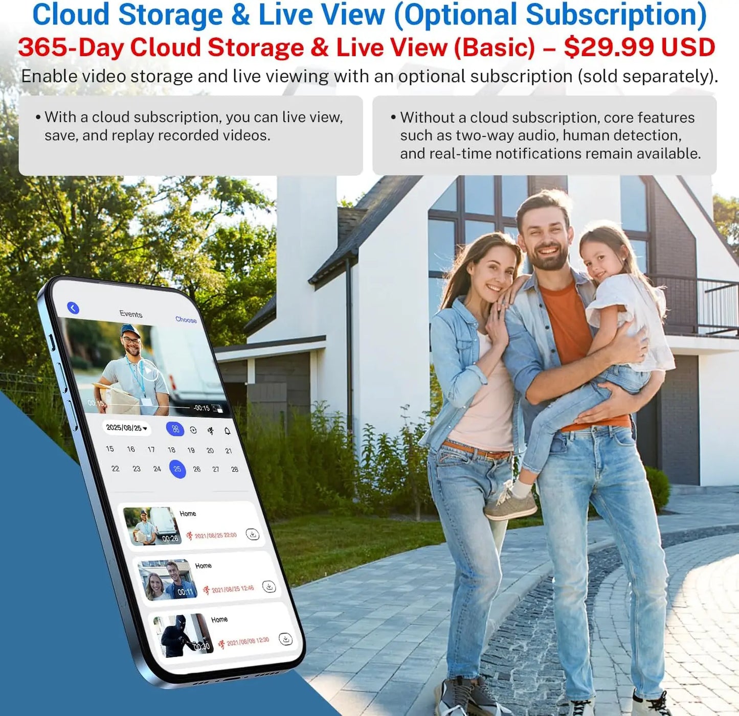 Smart Wireless Video Doorbell With AI Human Detection
