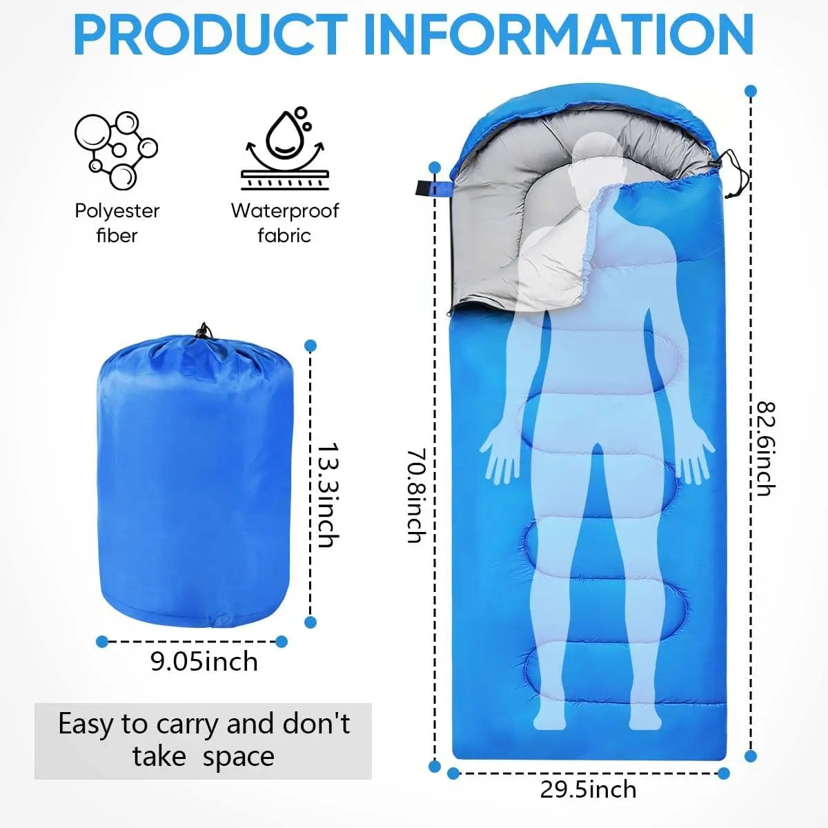 Lightweight Cotton Sleeping Bag 4 Season Warm Camping Backpacking Outdoor