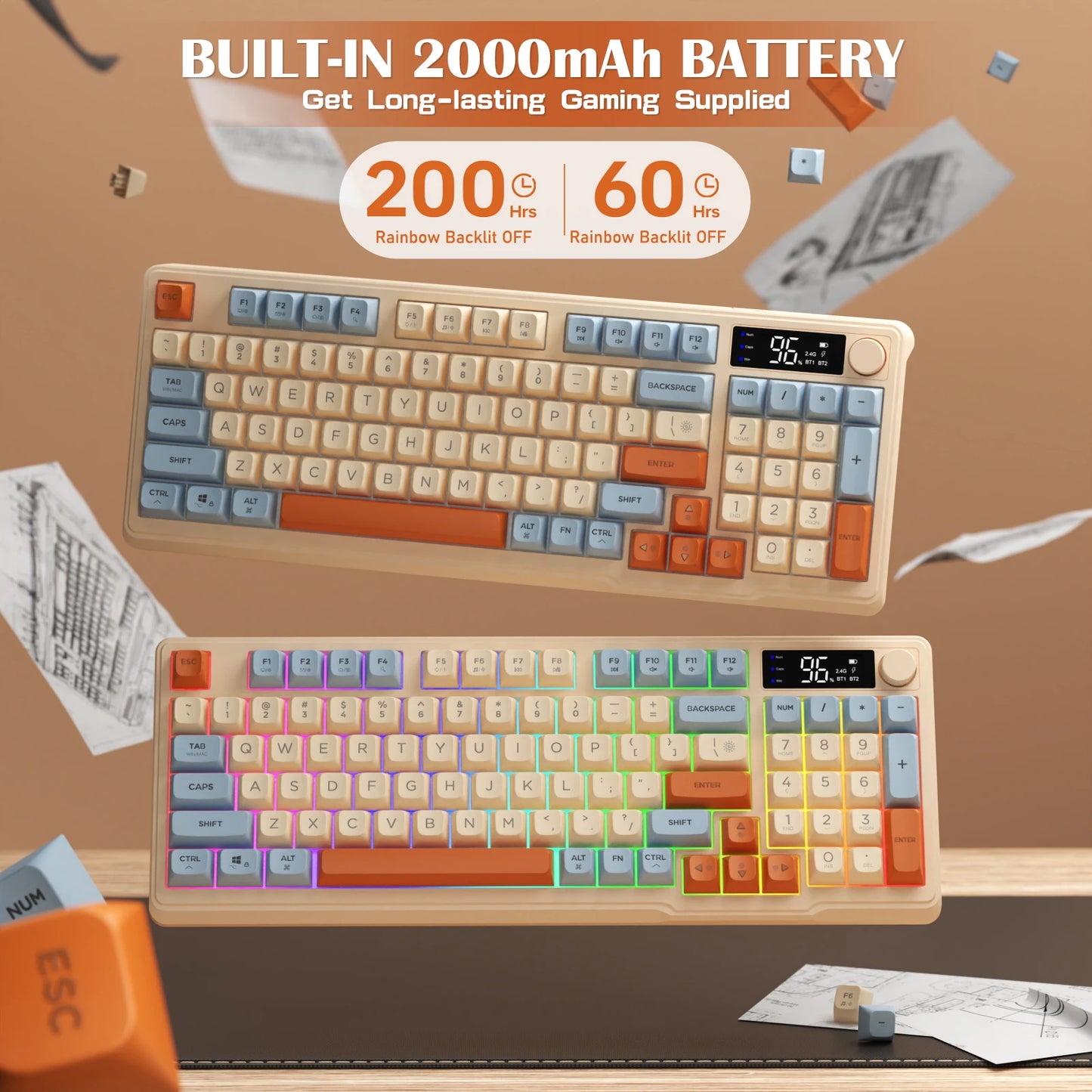 Attack Shark Wireless Gaming Keyboard With Display