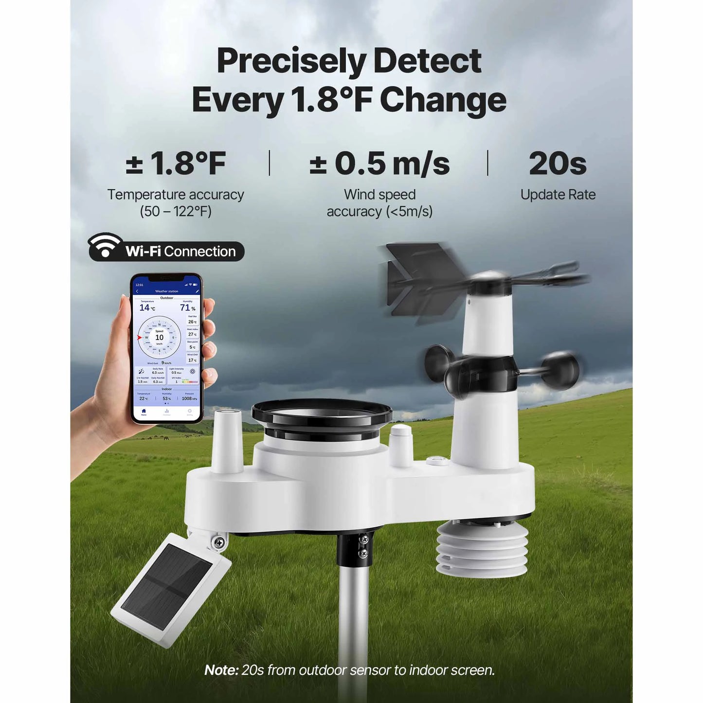 SucceBuy 7 In 1 Wi Fi Weather Station With App Control