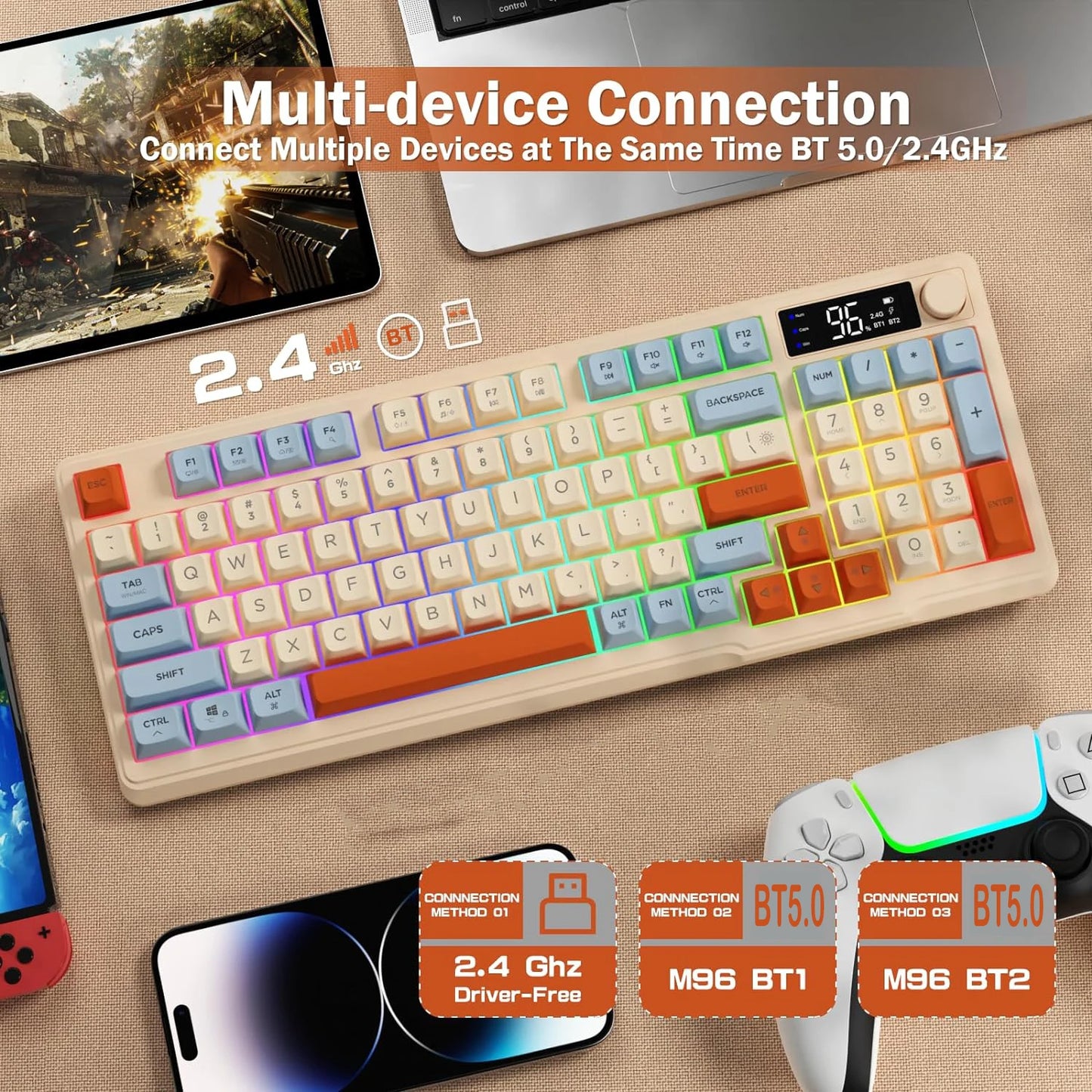 Attack Shark Wireless Gaming Keyboard With Display