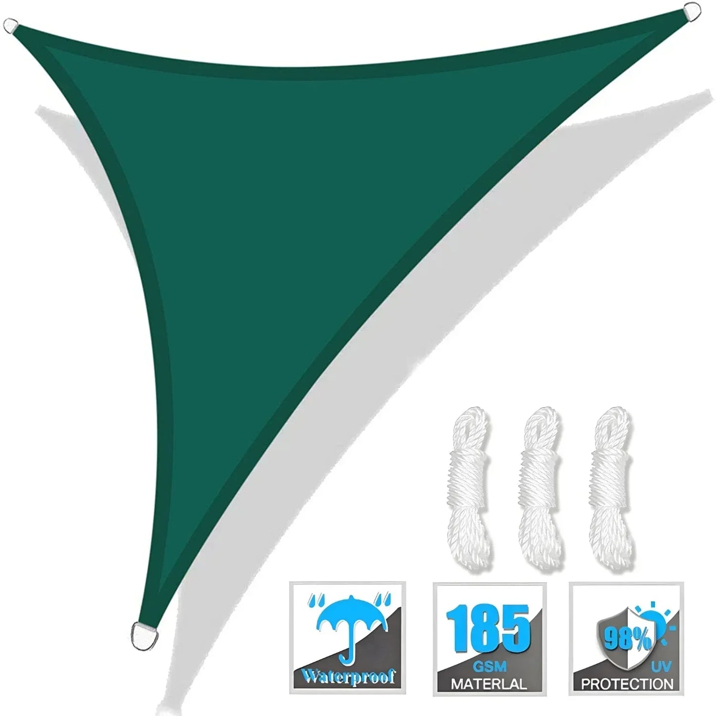 Triangle Sun Shade Sail UV Protection Waterproof Outdoor Patio Shelter