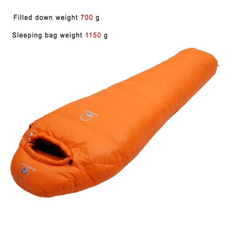 Blacksnow Goose Down Mummy Sleeping Bag Winter Thermal Outdoor Camping