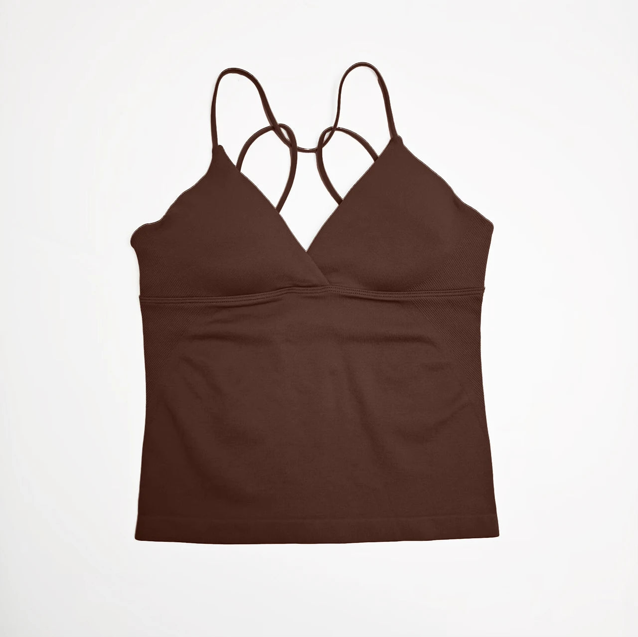 Nclagen Women Seamless Twist Front Longline Yoga Top