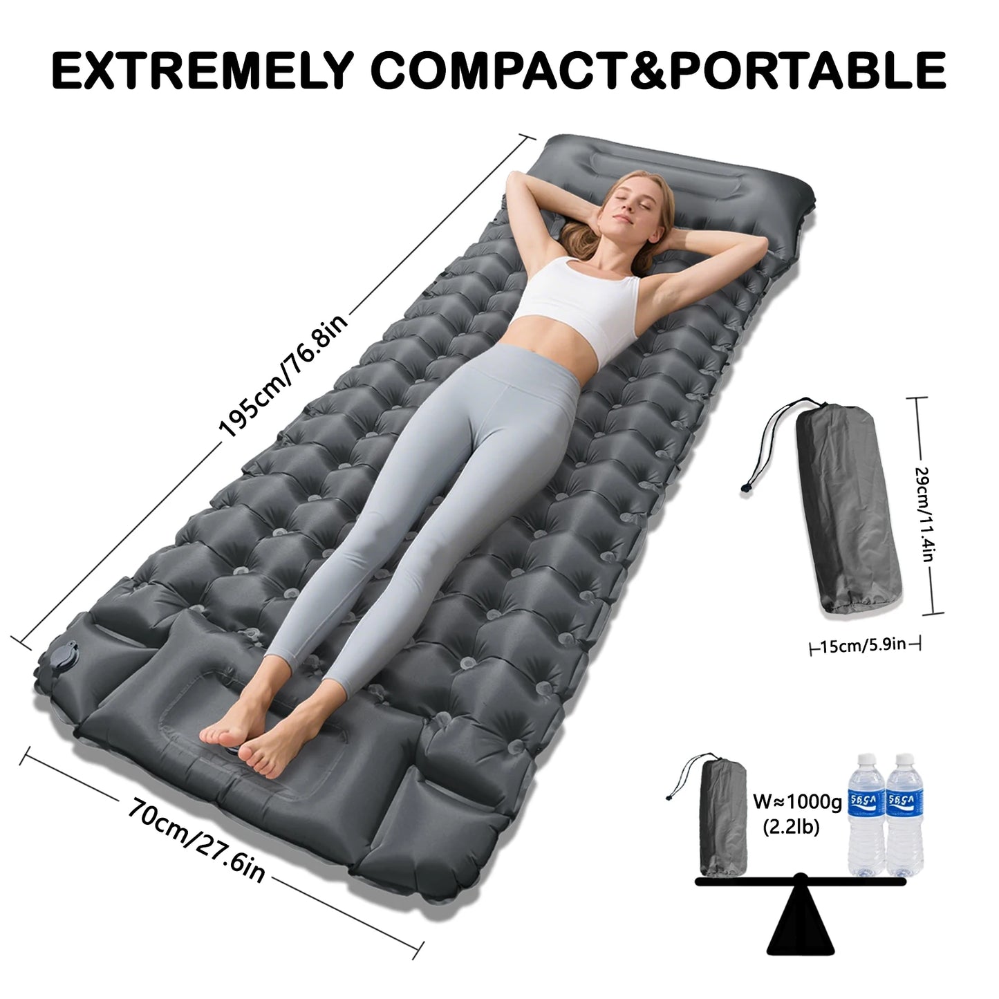 By Insulated Inflatable Mattress With Built In Pump For Winter