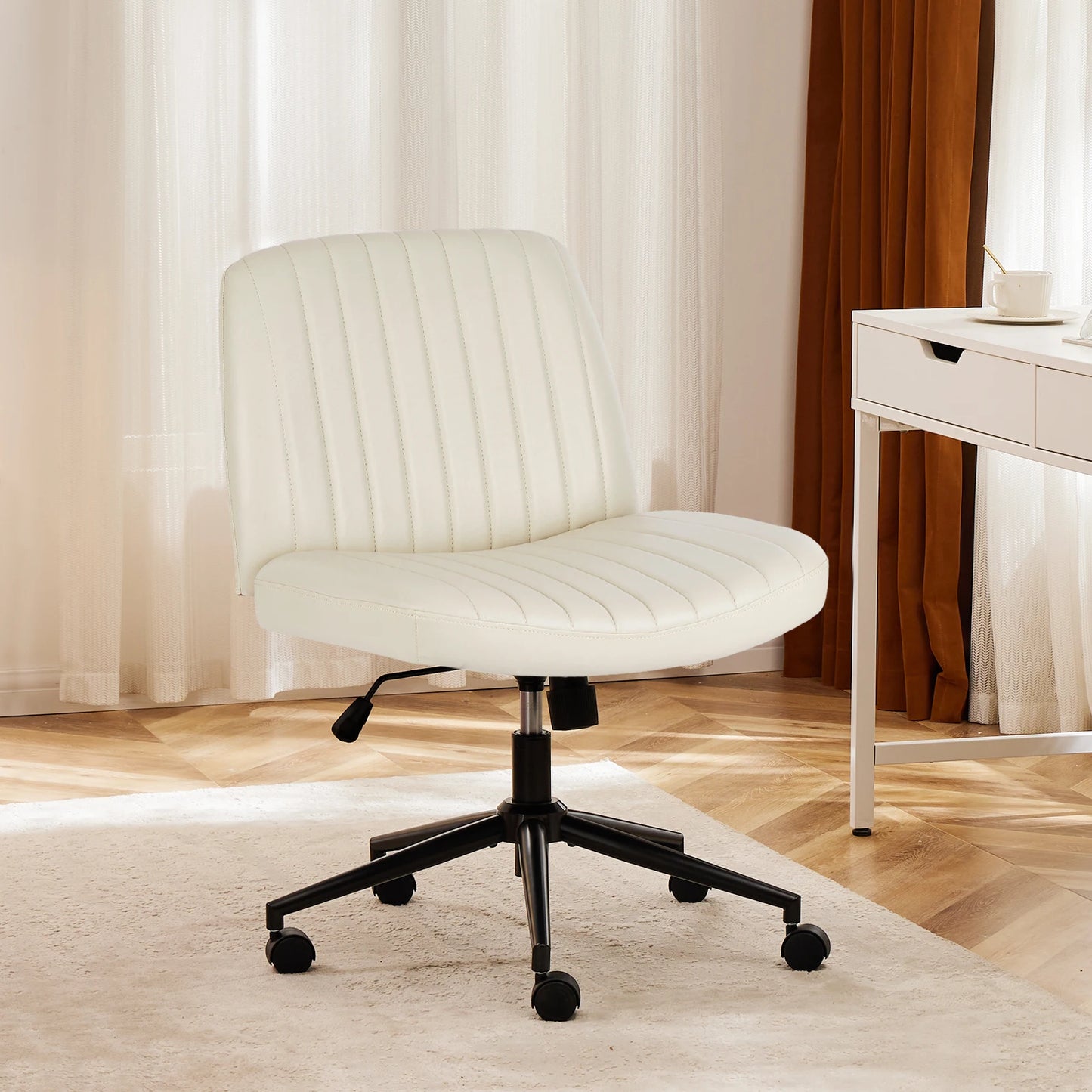 Jhk Armless Adjustable Height Swivel Desk Office Chair With Wheels
