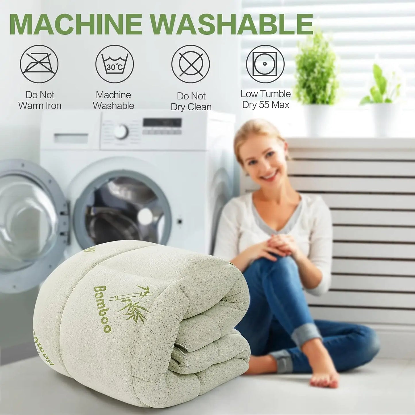 Ultra Soft Cooling Bamboo Mattress Topper With Deep Pockets